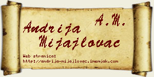 Andrija Mijajlovac vizit kartica
